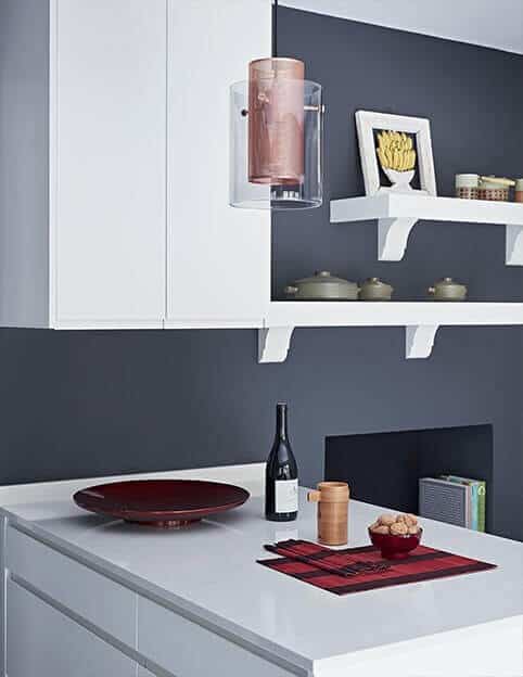 Grey and White colour Kitchen
